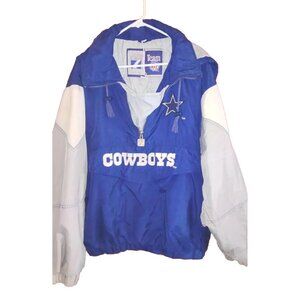 Dallas Cowboy Hooded  Windbreaker Coat 90's Logo 7 Team NFL Size XL VTG Nice!